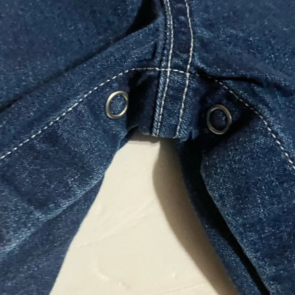 Vintage Baby Gap Blue Jean Overalls Snap Inseam Size 18/24 month
